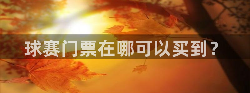  意昂2平台怎么样：球赛门票在哪可以买到？