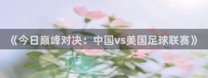  意昂2平台怎么样：《今日巅峰对决：中国vs美国足球联赛》